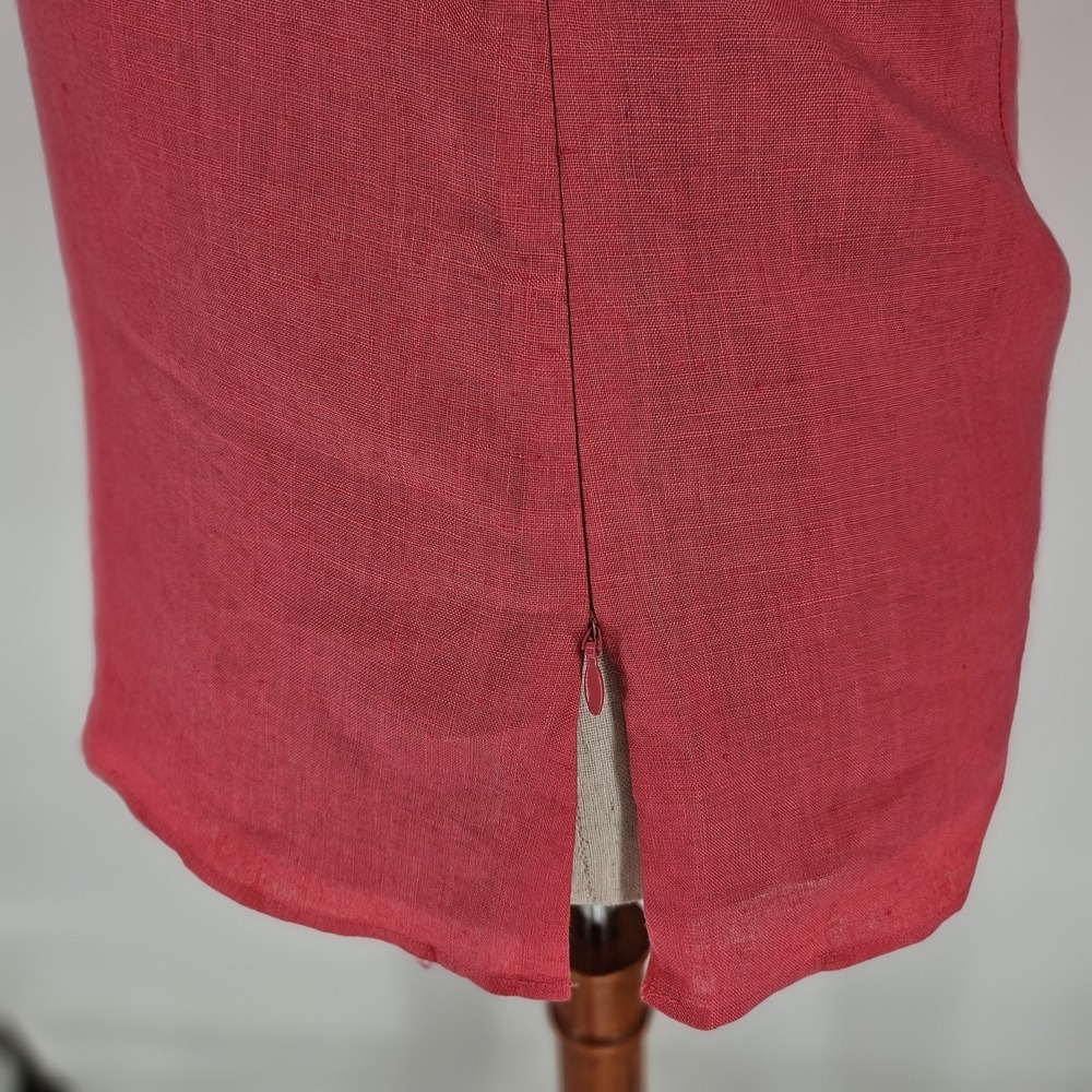 NWT Lafayette 148 New York Linen Blouse Women 14 Petite Pink Hand-Beaded Luxury - Picture 5 of 9